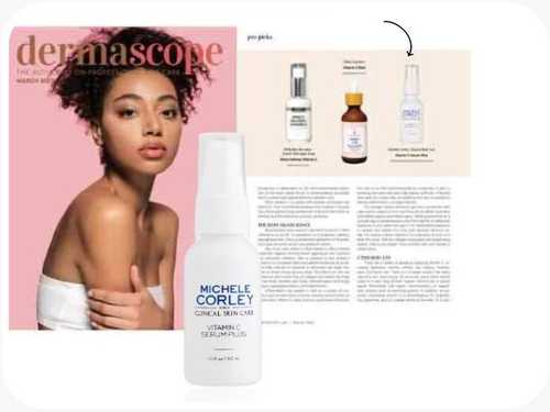 Michele Corley In Dermascope March 2023 Edition Magazine Cover & Article Page