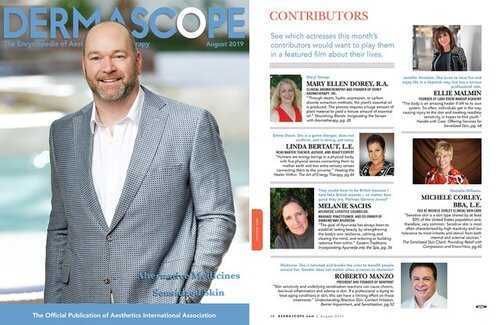 Dermascope magazine cover and The Sensitized Skin Client: Providing Relief with Compassion and Know-How article page